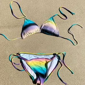 bikini multicoloured rainbow
